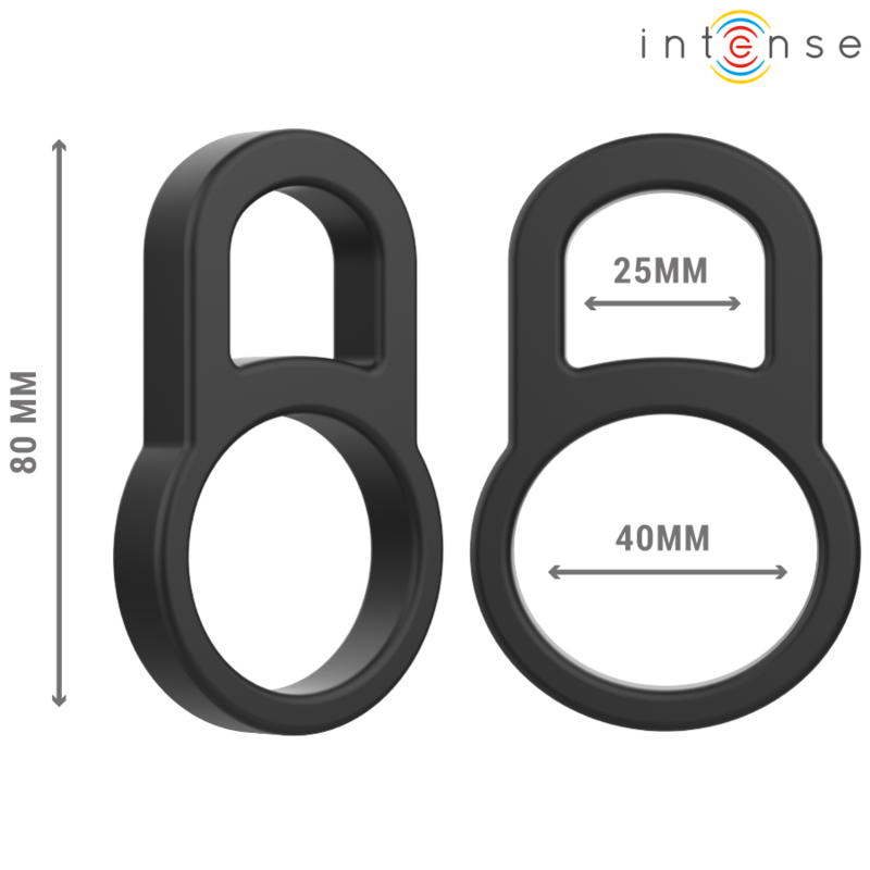 INTENSE - BOBBY DOUBLE SILICONE PENIS RING BLACK - Bild 3