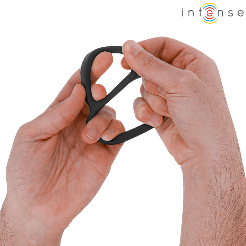 Alternative view of INTENSE - BOBBY DOUBLE SILICONE PENIS RING BLACK