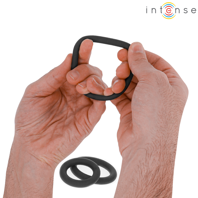 INTENSE - HUGH 3 BASIC SILICONE PENIS RINGS BLACK - Bild 3