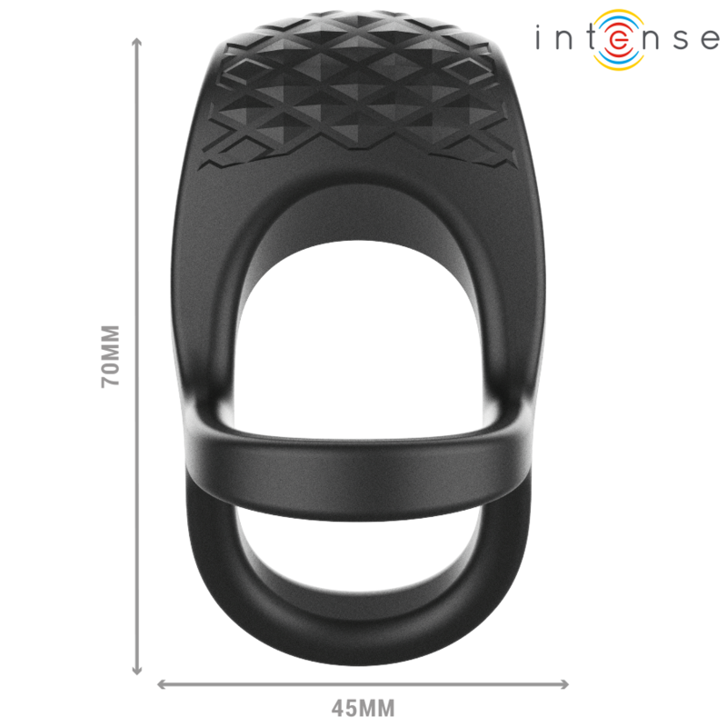Alternative view of INTENSE - ALEX VIBRATOR DOUBLE PENIS RING 10 VIBRATIONS BLACK