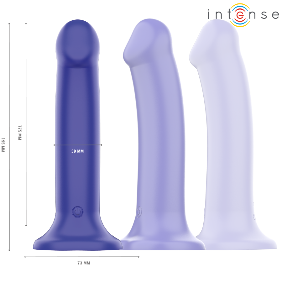 Alternative view of INTENSE - VICTORIA VIBRATOR WITH SUCTION CUP 10 VIBRATIONS DARK BLUE REMOTE CONTROL
