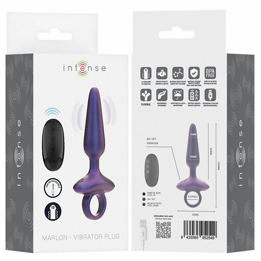 Alternative view of INTENSE - MARLON VIBRATING ANAL PLUG MODEL 4 REMOTE CONTROL