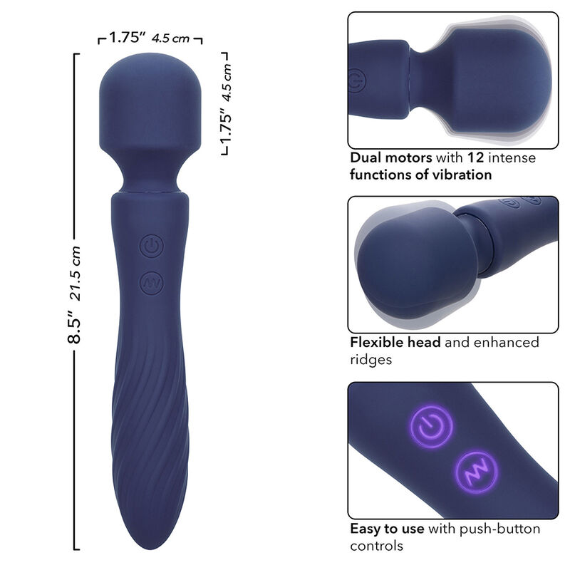 CALEXOTICS - CHARISMA MYSTIQUE MASSAGER DUAL MOTORS 12 FUNCTIONS 20,5 CM X 4.5 CM PURPLE - Bild 2