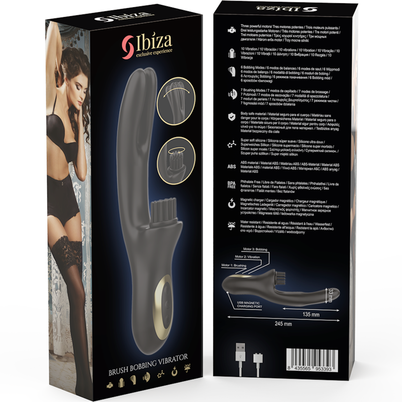 IBIZA - HI-TECH RABITT BRUSHING MULTI-CELL CLITORIAL AND DOUBLE WAVE VIBRATOR - Bild 6