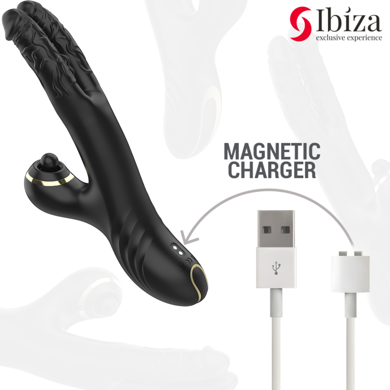 IBIZA - TWO DRAGONS DOUBLE VIBRATOR BLACK - Bild 5