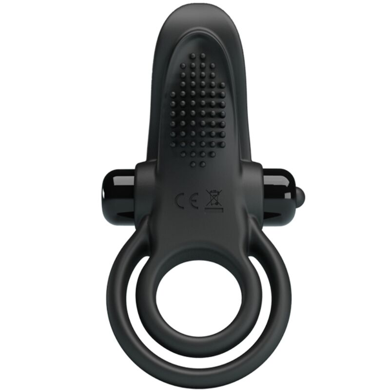 PRETTY LOVE - DOUBLE VIBRATING RING + CLITORIS STIMULATOR 10 VIBRATIONS BLACK - Bild 4