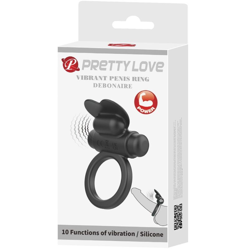 Alternative view of PRETTY LOVE - DEBONAIRE VIBRATING RING RABBIT 10 VIBRATIONS BLACK