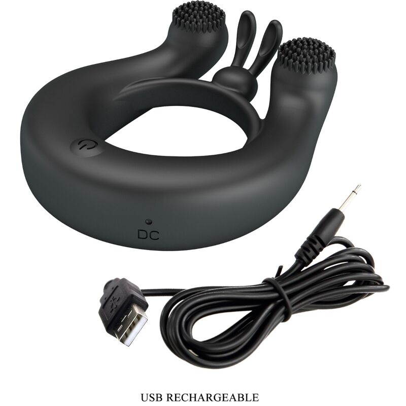 PRETTY LOVE - DAHLIA VIBRATING RING + CLITORIS STIMULATOR 12 VIBRATIONS BLACK - Bild 8
