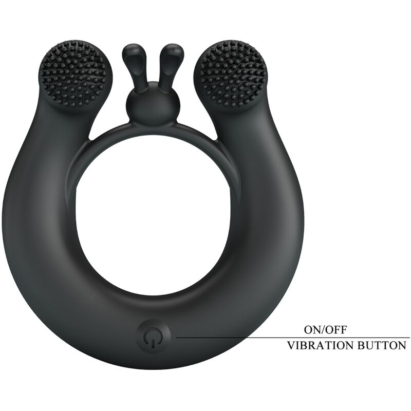PRETTY LOVE - DAHLIA VIBRATING RING + CLITORIS STIMULATOR 12 VIBRATIONS BLACK - Bild 7
