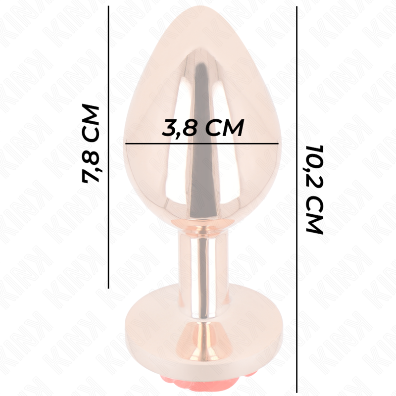 KINK - PINK GOLD ANAL PLUG WITH RED ROSE L - Bild 4