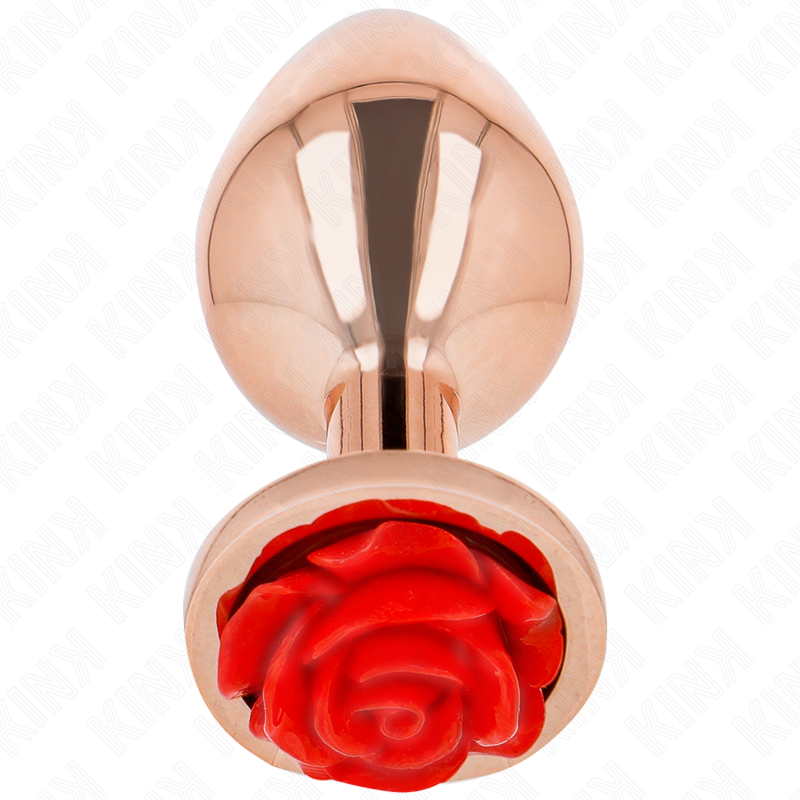 KINK - PINK GOLD ANAL PLUG WITH RED ROSE M - Bild 4
