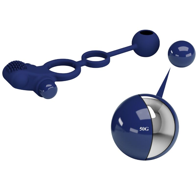 Alternative view of PRETTY LOVE - REMINGTON DOUBLE VIBRATING RING WITH PLUG BLUE