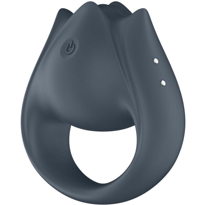 Alternative view of SATISFYER - PERFECT PAIR 2 MULTIVIBRATOR 2 IN 1 PENIS RING AND FINGER STIMULATOR GREY
