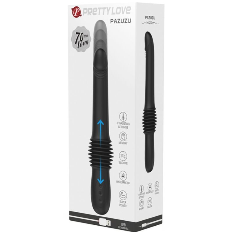 PRETTY LOVE - PAZUZU VIBRATOR 3 THRUST MODES BLACK - Bild 5