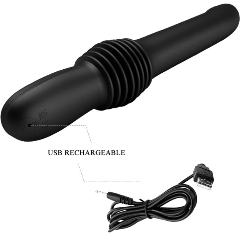 PRETTY LOVE - PAZUZU VIBRATOR 3 THRUST MODES BLACK - Bild 8