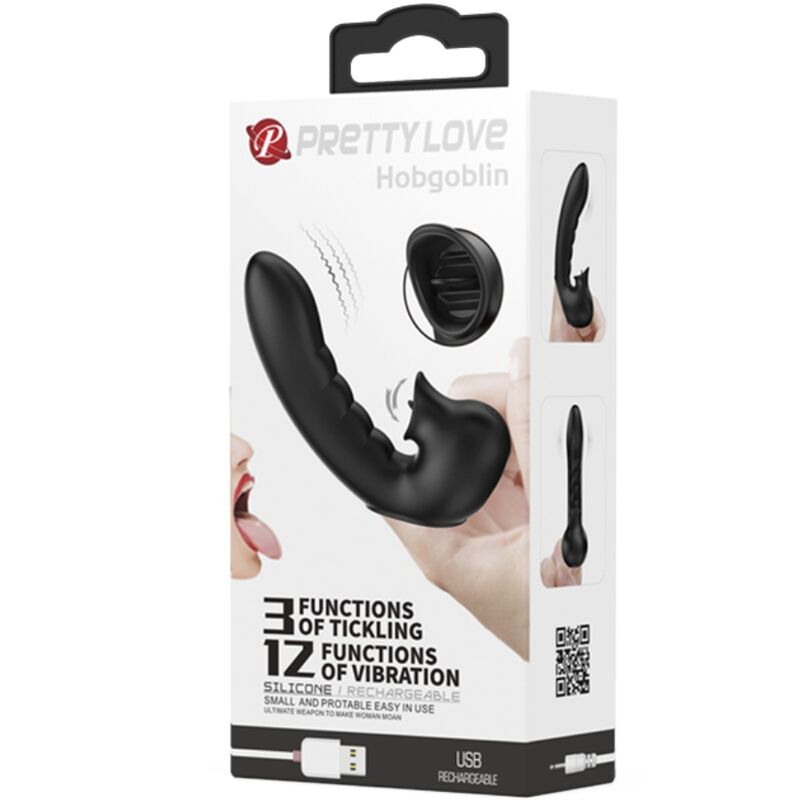 PRETTY LOVE - HOBGOBLIN VIBRATING FINGER CASE 12 VIBRATIONS + CLITORIS STIMULATOR BLACK - Bild 5