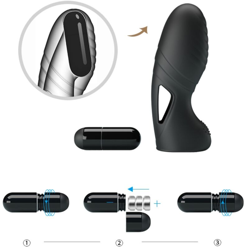 PRETTY LOVE - ALAN SILICONE FINGER VIBRATOR BLACK - Bild 8