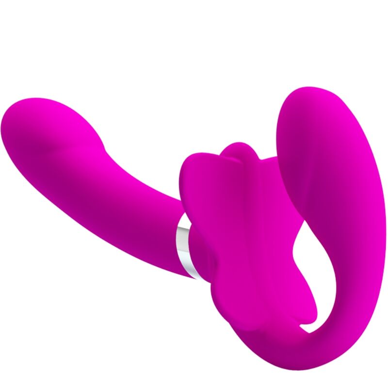 PRETTY LOVE - VALERIE DOUBLE STRAP-ON VIBRATOR 12 VIBRATIONS PURPLE - Bild 4