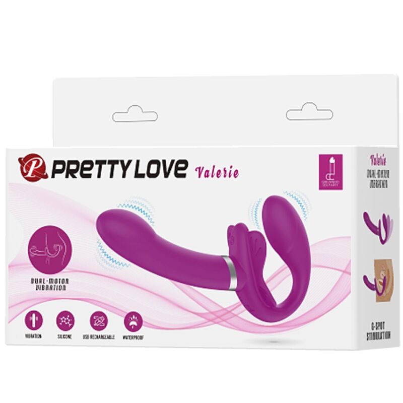 PRETTY LOVE - VALERIE DOUBLE STRAP-ON VIBRATOR 12 VIBRATIONS PURPLE - Bild 6