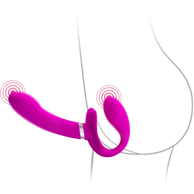 PRETTY LOVE - VALERIE DOUBLE STRAP-ON VIBRATOR 12 VIBRATIONS PURPLE - Bild 7