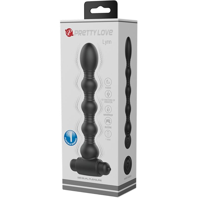 PRETTY LOVE - LYNN SILICONE ANAL PLUG 10 VIBRATIONS BLACK - Bild 6