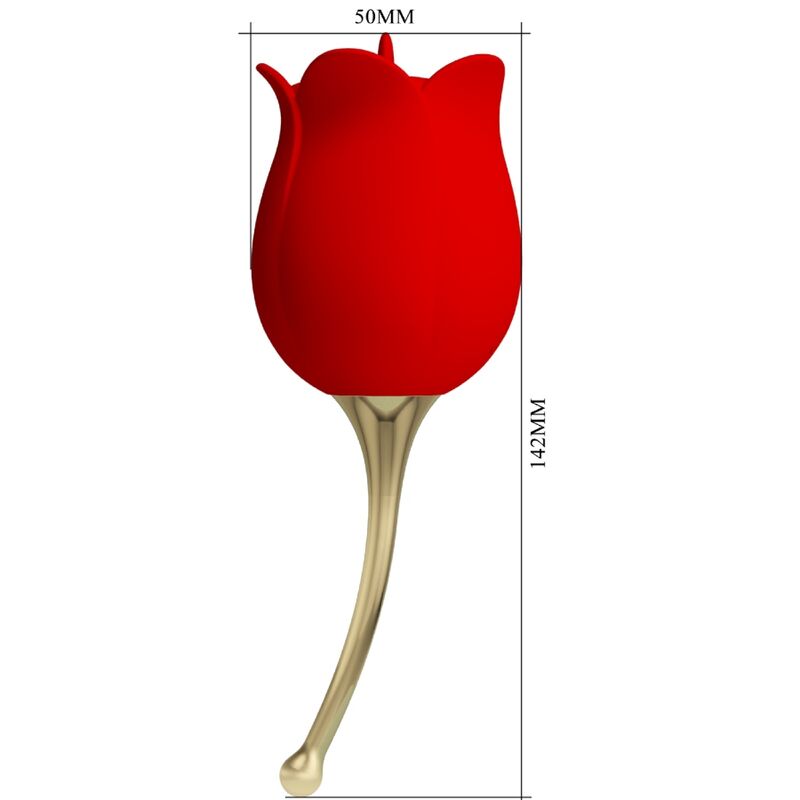 Alternative view of PRETTY LOVE - ROSE LOVER ROSE CLITORIS STIMULATOR 12 VIBRATIONS RED