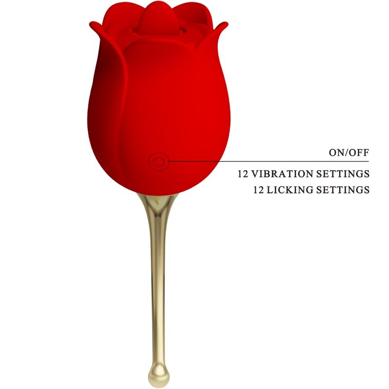 PRETTY LOVE - ROSE LOVER ROSE CLITORIS STIMULATOR 12 VIBRATIONS RED - Bild 6