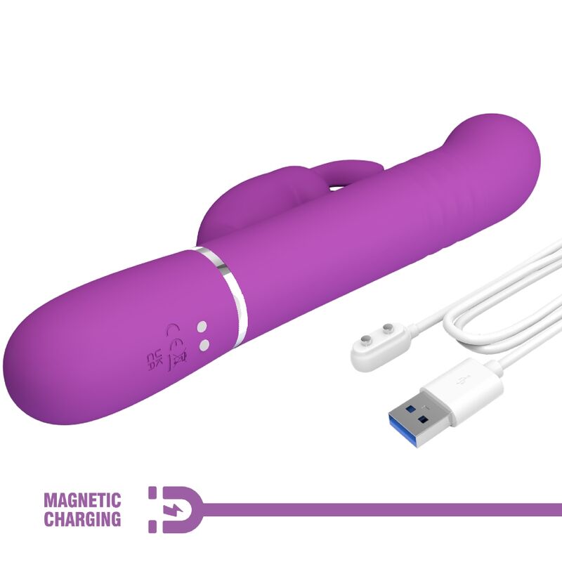 PRETTY LOVE - COALE 4 IN 1 MULTIFUNCTION RABBIT VIBRATOR PURPLE - Bild 7