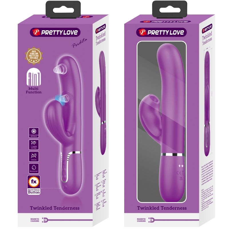 PRETTY LOVE - PERLITA 3 IN 1 MULTIFUNCTION RABBIT VIBRATOR PURPLE - Bild 8