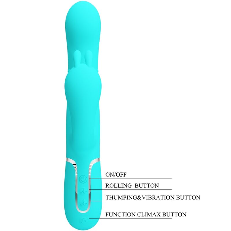 PRETTY LOVE - CAMMY 4 IN 1 MULTIFUNCTION TRIPPLE RABBIT VIBRATOR BLUE - Bild 8