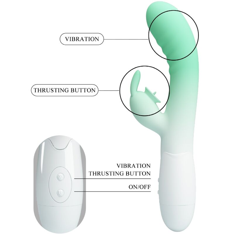 PRETTY LOVE - CERBERUS RABBIT VIBRATOR 3O VIBRATIONS GREEN - Bild 9