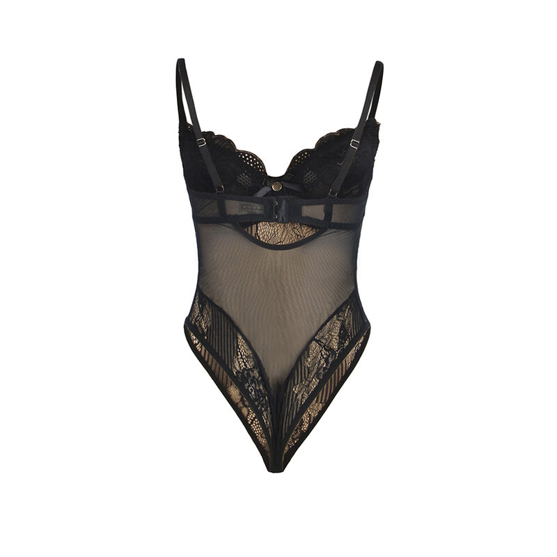 Alternative view of SUBBLIME - 955618 LACE BODYSUIT WITH BOTTOM CLOSURE BLACK S/M