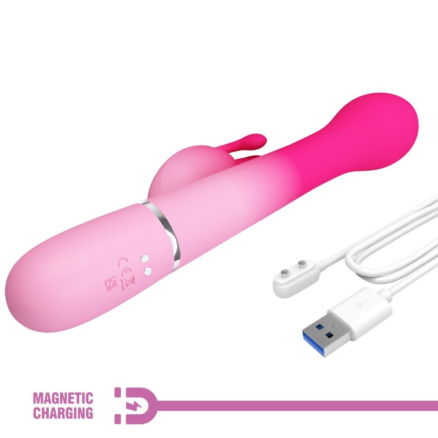PRETTY LOVE - DEJON 3 IN 1 MULTIFUNCTION RABBIT VIBRATOR PINK - Bild 4