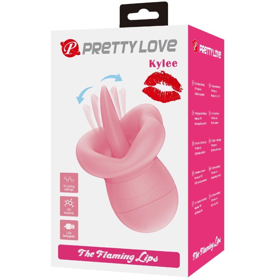 PRETTY LOVE - KYLEE TONGUE CLITORIS STIMULATOR 10 VIBRATIONS NUDE PINK - Bild 4