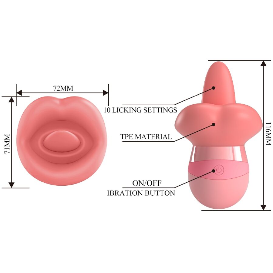 PRETTY LOVE - KYLEE TONGUE CLITORIS STIMULATOR 10 VIBRATIONS NUDE PINK - Bild 8