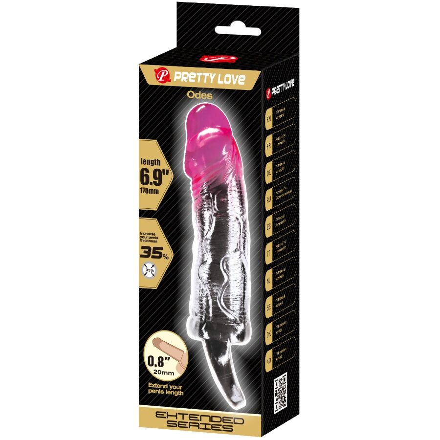 PRETTY LOVE - ODES REALISTIC 2 CM ENLARGEMENT SHEATH FOR PENIS PINK - Bild 5