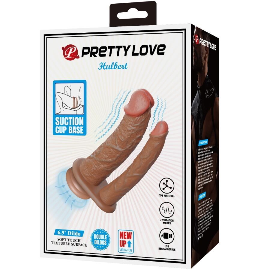 PRETTY LOVE - HULBERT DOUBLE REALISTIC DILDO WITH VIBRATION MULATO - Bild 8