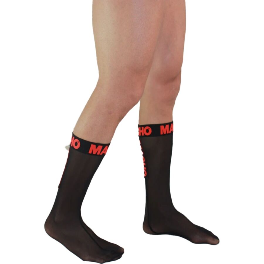 MACHO - THIN SOCKS ONE SIZE BLACK/RED - Bild 3