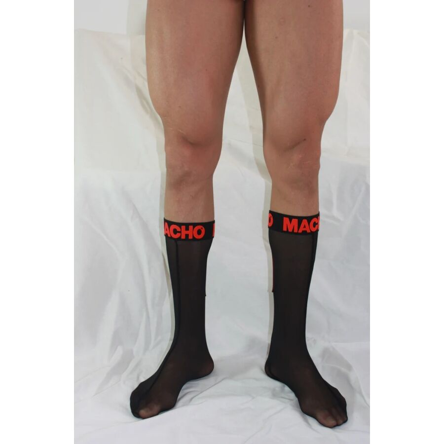 MACHO - THIN SOCKS ONE SIZE BLACK/RED - Bild 4