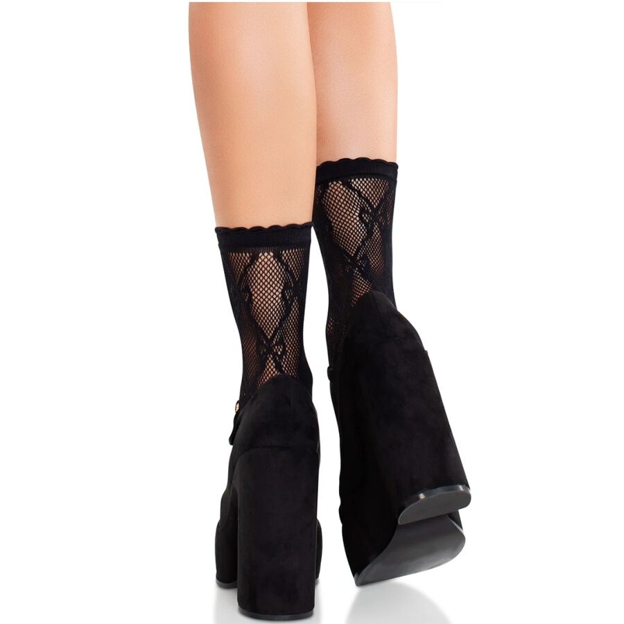 Alternative view of LEG AVENUE - BLACK LACE BOW LACE SOCKS