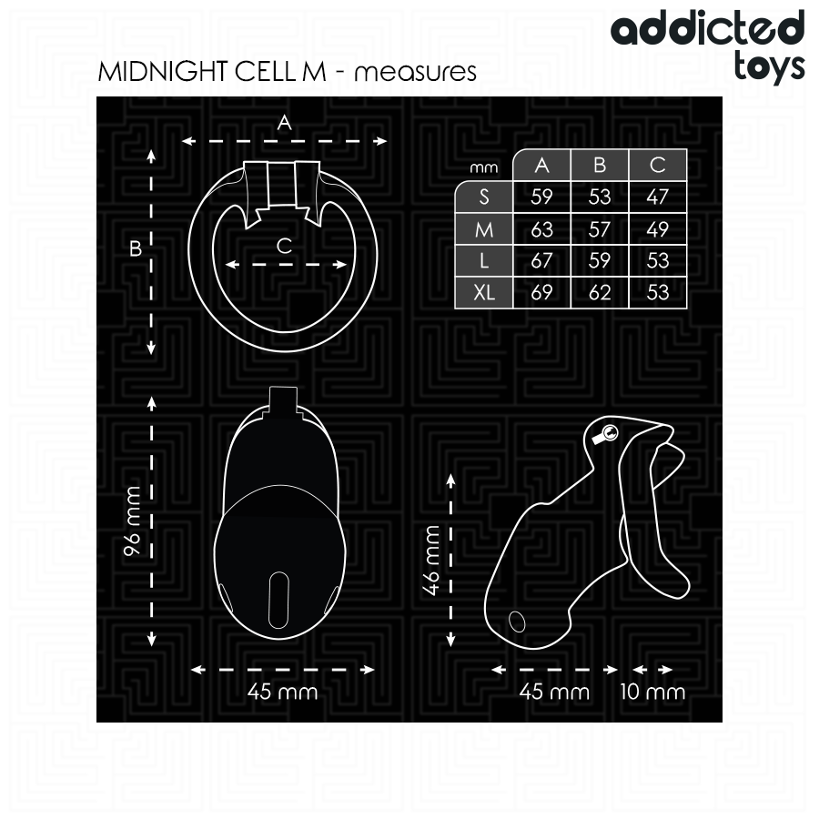 ADDICTED TOYS LOCKED - MINDNIGHT CELL PENIS CAGE SIZE M - Bild 7