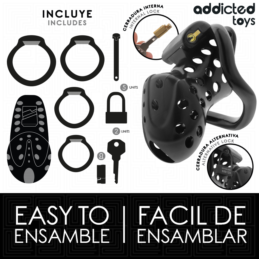 ADDICTED TOYS LOCKED - CHAINED HOLLOW PENIS CAGE 10.5 CM - Bild 3