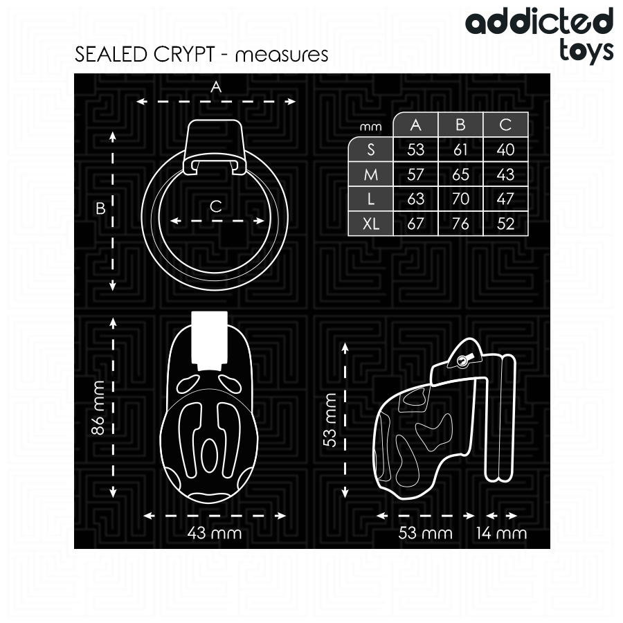 Alternative view of ADDICTED TOYS LOCKED - SEALED CRYPT PENIS CAGE 8 CM