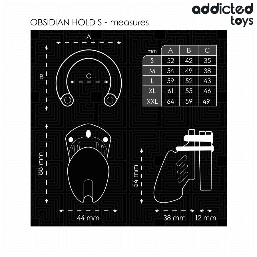 Alternative view of ADDICTED TOYS LOCKED - OBSIDIAN HOLD PENIS CAGE SIZE S