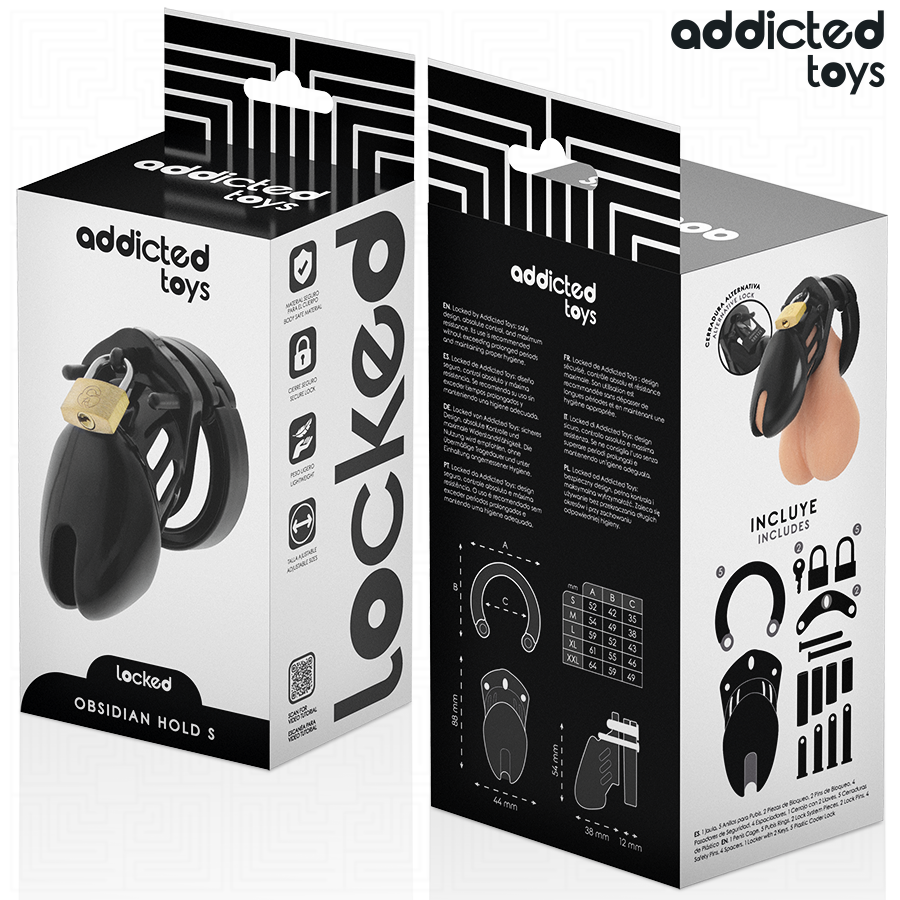 ADDICTED TOYS LOCKED - OBSIDIAN HOLD PENIS CAGE SIZE S - Bild 5