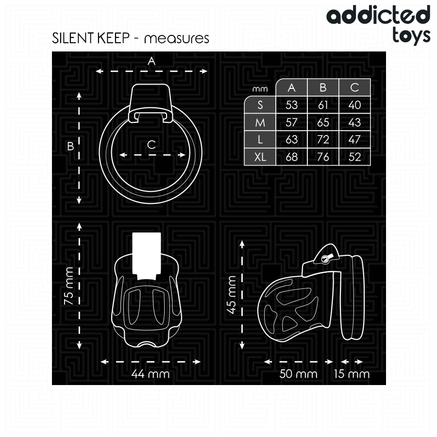 Alternative view of ADDICTED TOYS LOCKED - SILENT KEEP PENIS CAGE 7.5 CM