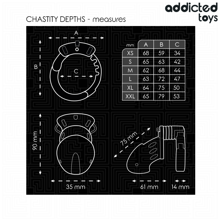 ADDICTED TOYS LOCKED - CHASTITY DEPTHS PENIS CAGE 7.5 CM - Bild 4
