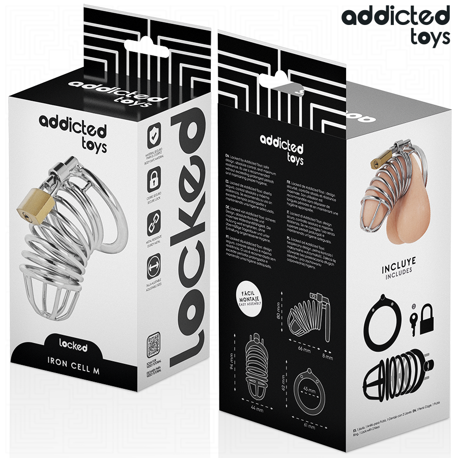 ADDICTED TOYS LOCKED - IRON CELL METAL PENIS CAGE SIZE M - Bild 3