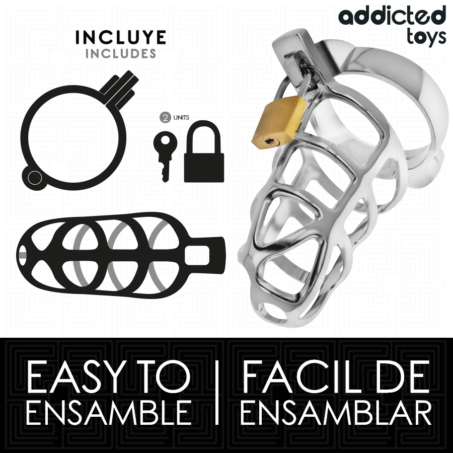 ADDICTED TOYS LOCKED - SILVER LOCK METAL PENIS CAGE SIZE S - Bild 3