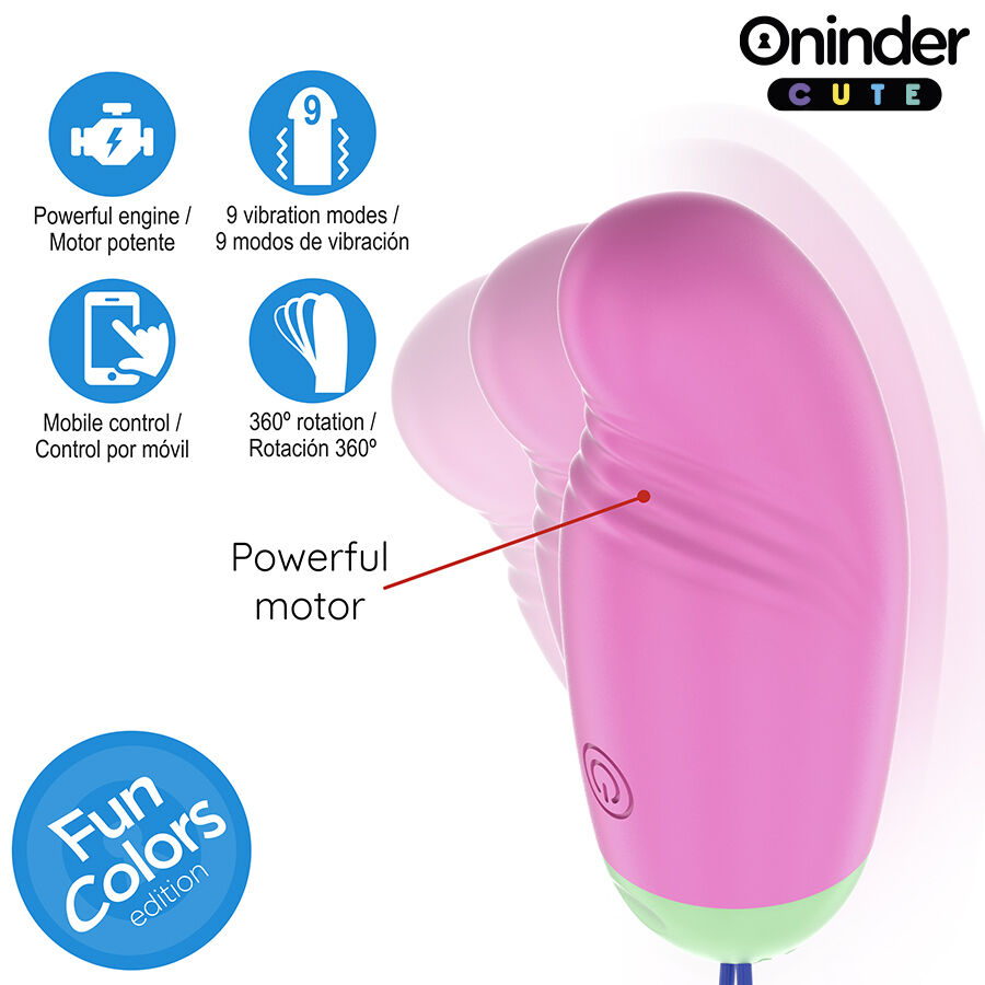 ONINDER CUTE - LOVE PLEASURE 360° VIBRATING-ROTATING SILICONE EGG - FREE GLOBAL APP - Bild 5
